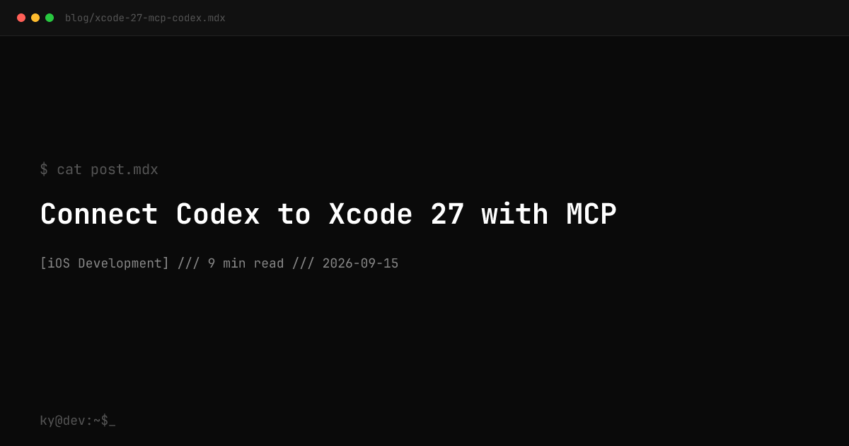 Connect Codex to Xcode 27 with MCP article preview